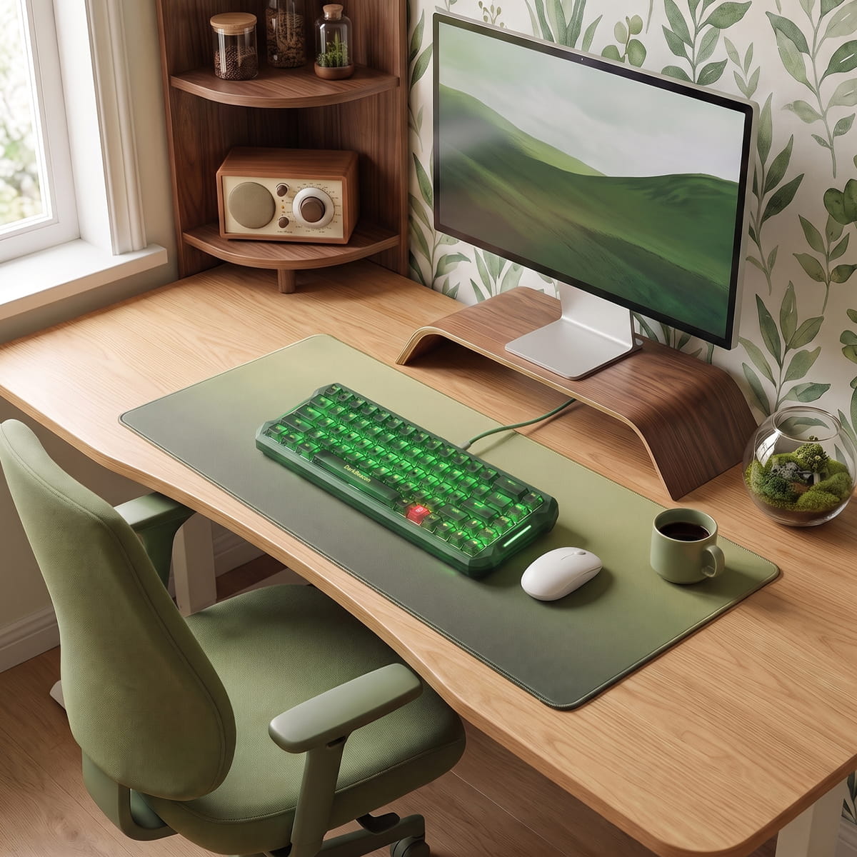 Blade 68 Wired Silent Mechanical Keyboard - Forest Green