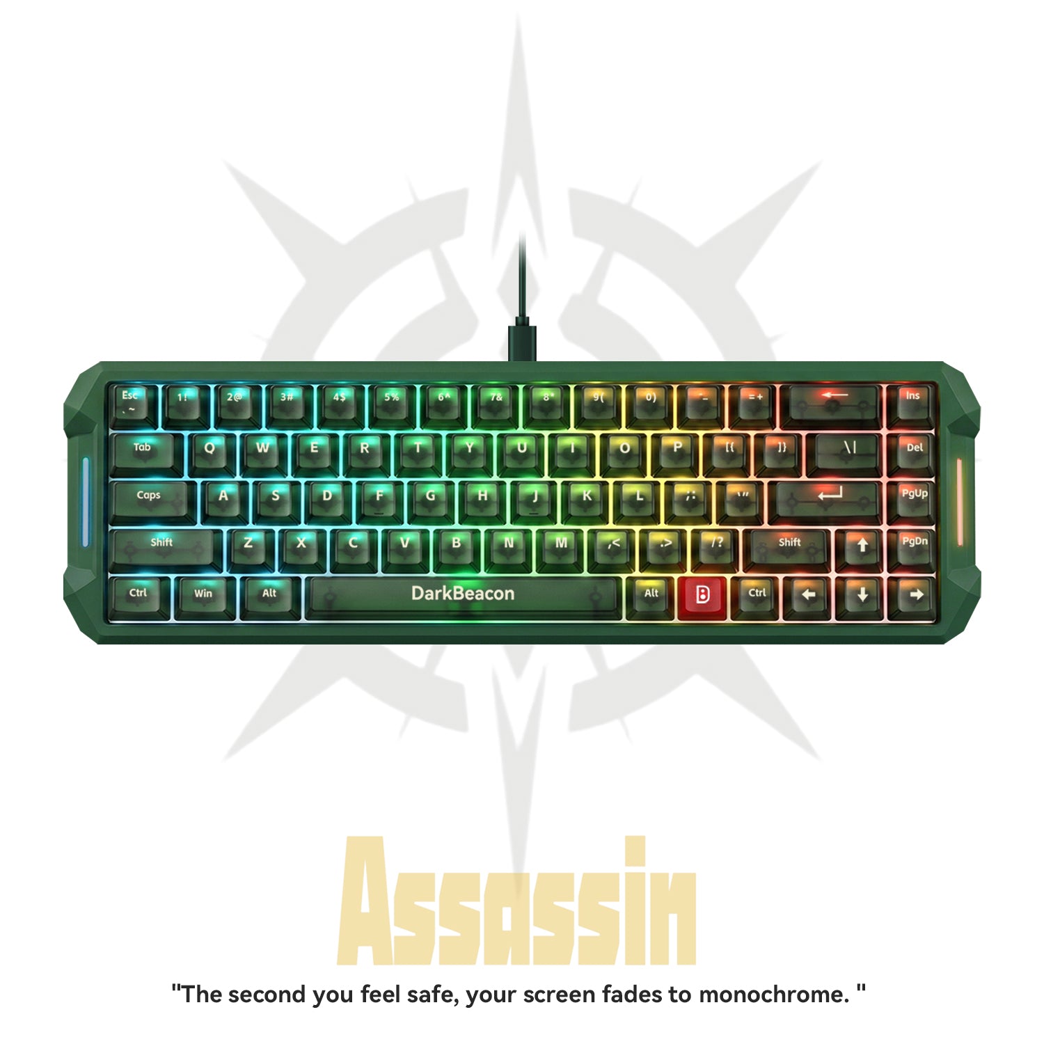 Flux 68 Wired Hall Effect Magnetic Switch Gaming Keyboard - Assassin Green