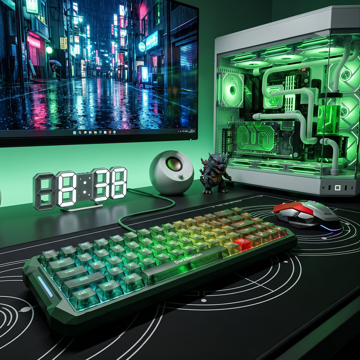 Flux 68 Wired Hall Effect Magnetic Switch Gaming Keyboard - Assassin Green
