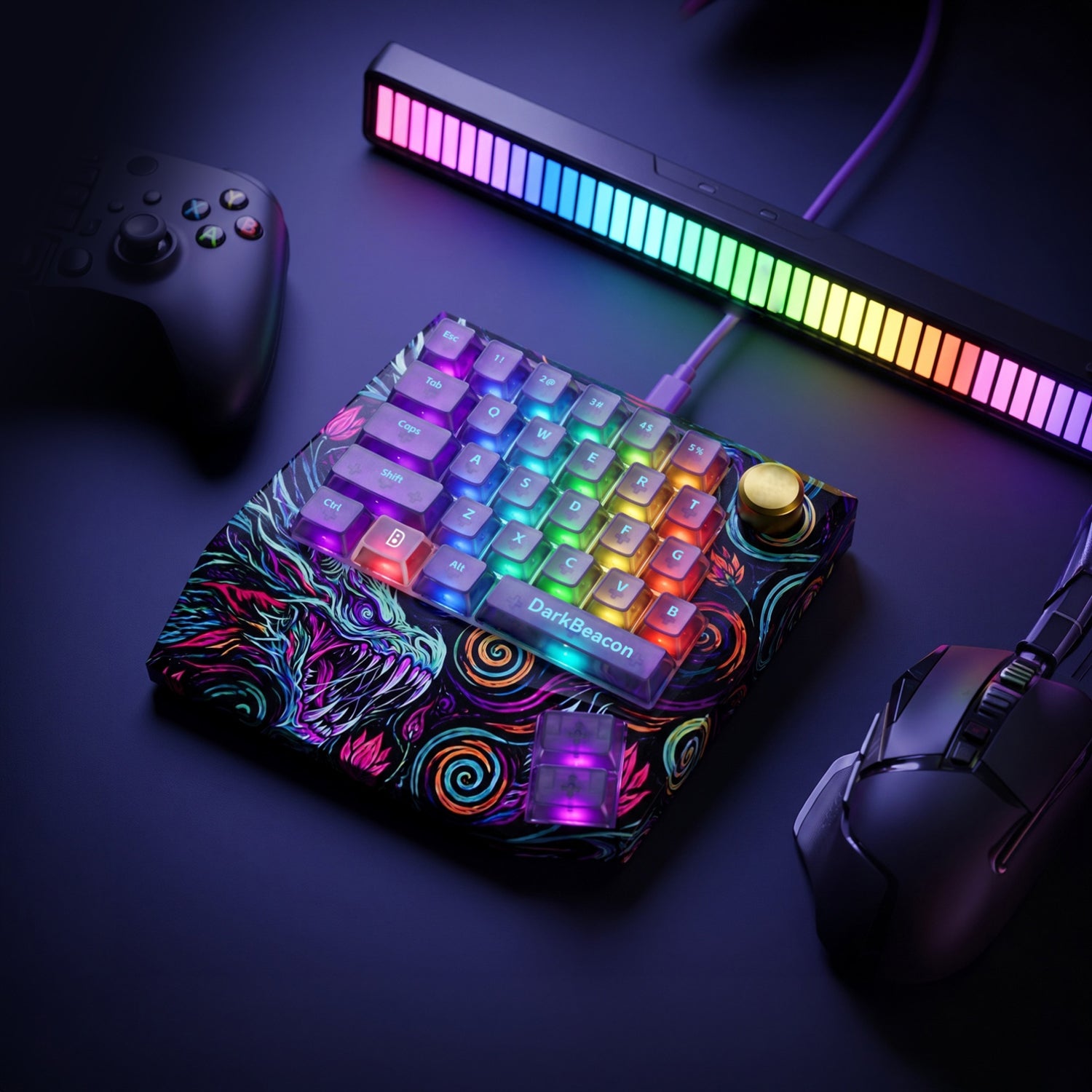 Devil Breaker Starry Night Dragon II One-Handed TMR Magnetic Keyboard