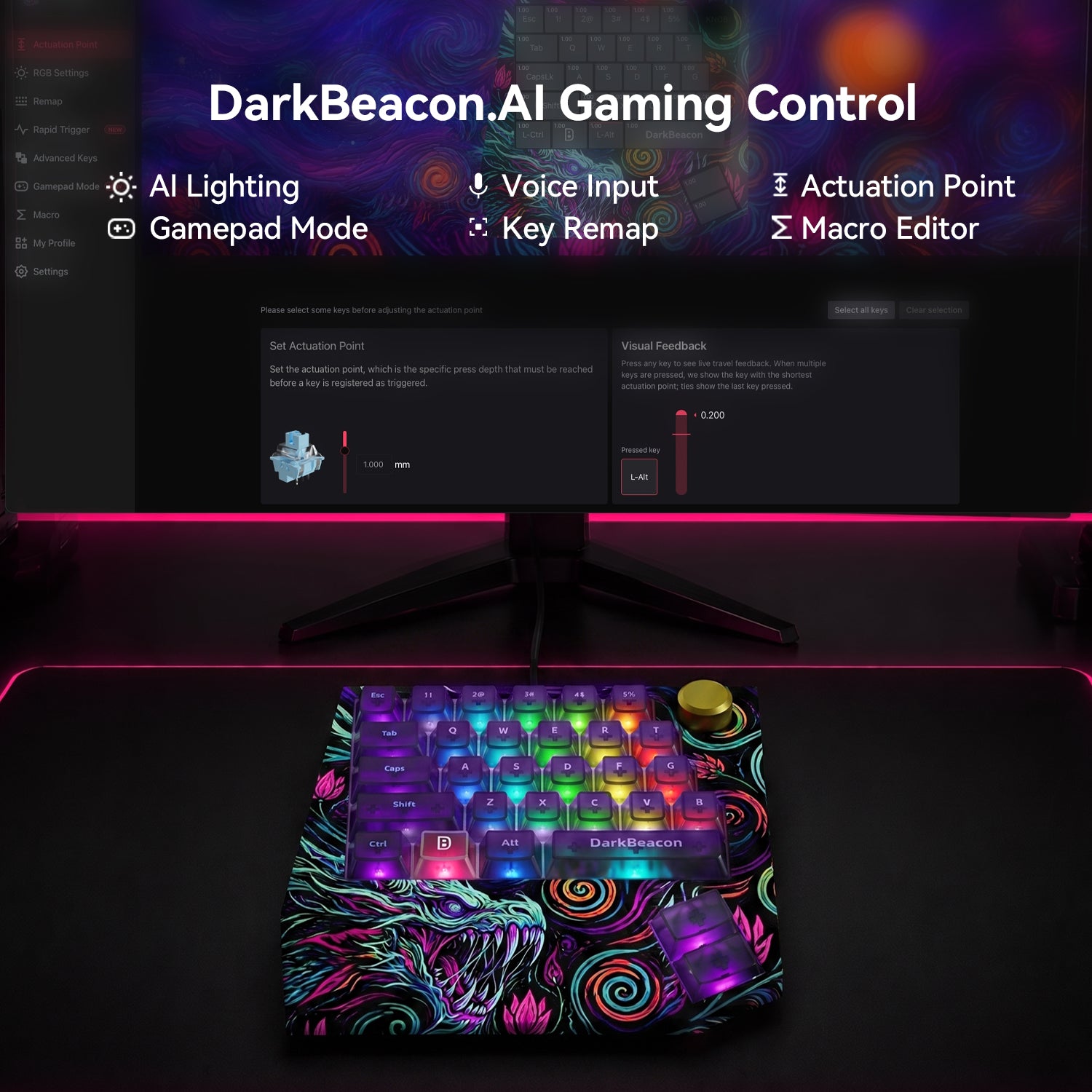 Devil Breaker Starry Night Dragon II One-Handed TMR Magnetic Keyboard