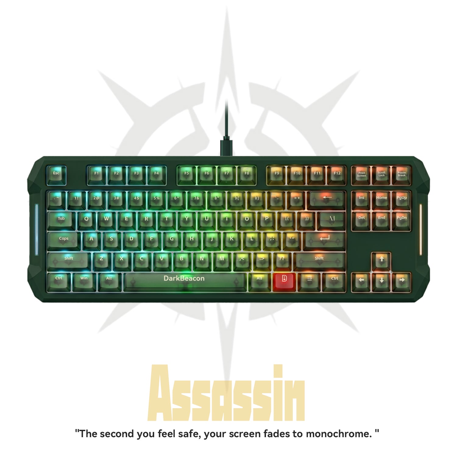 Flux 87 Wired Hall Effect Magnetic Switch Gaming Keyboard - Assassin Green
