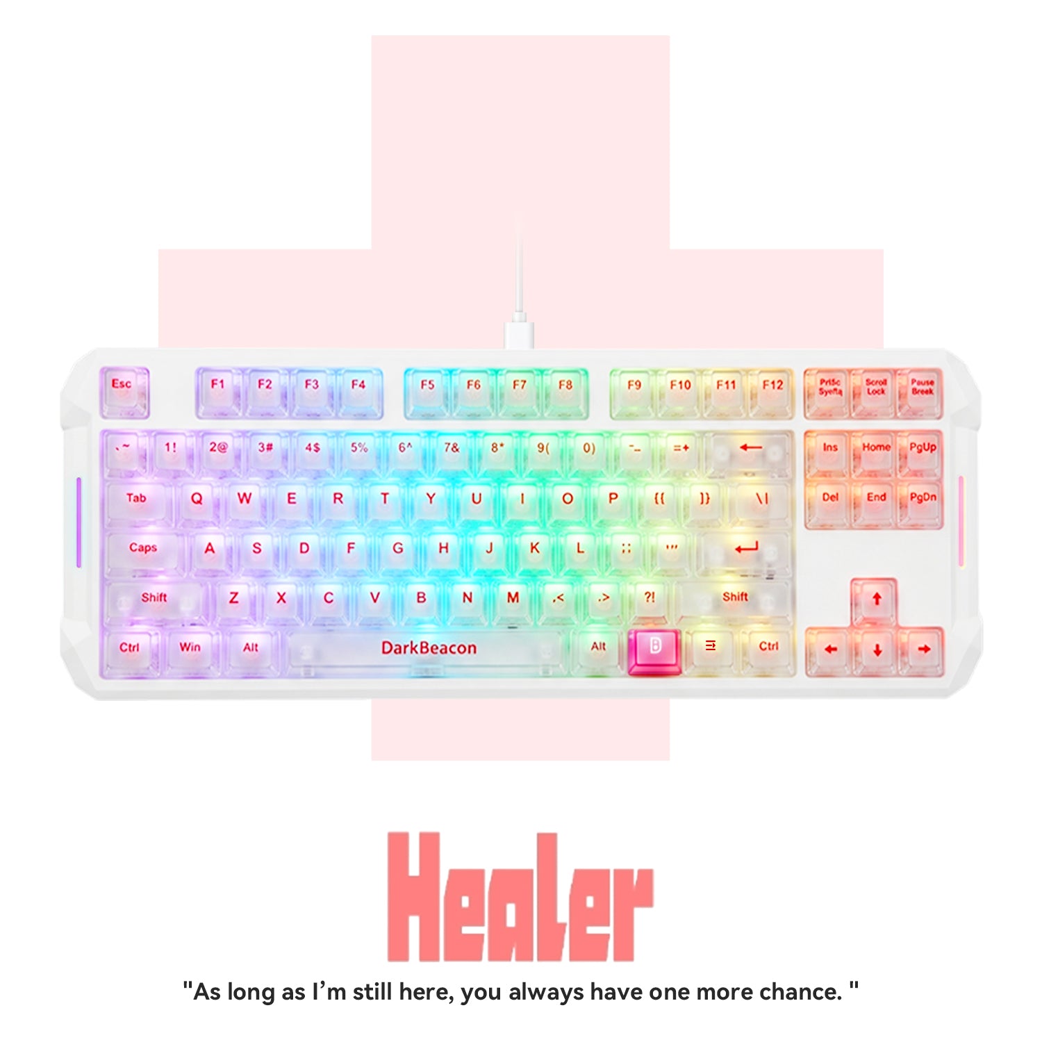 Flux 87 Wired Hall Effect Magnetic Switch Gaming Keyboard - Healer White