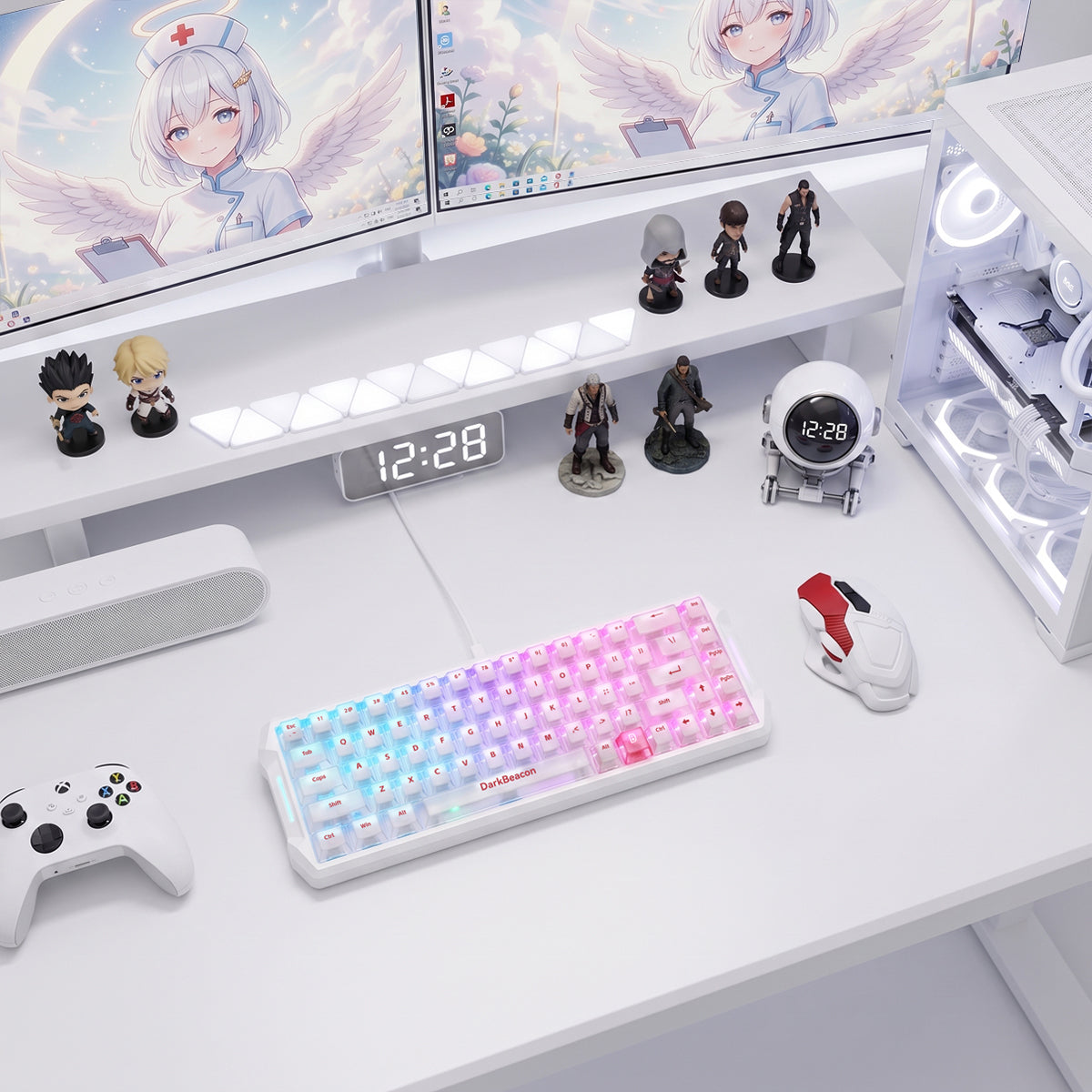 Flux 68 Wired Hall Effect Magnetic Switch Gaming Keyboard - Healer White