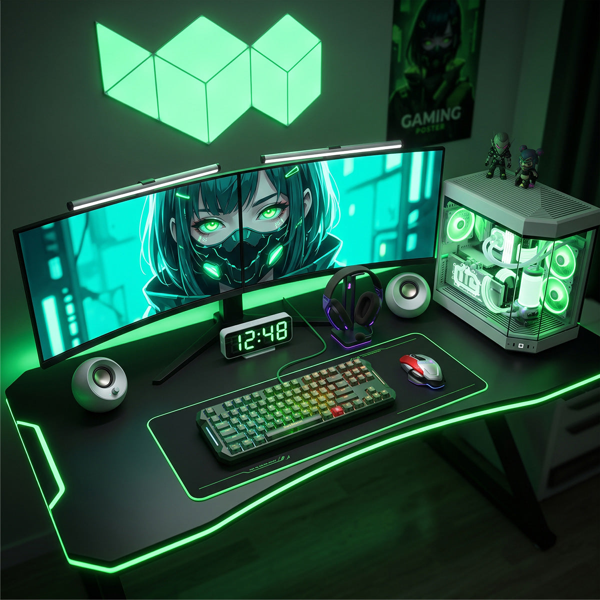 Flux 87 Wired Hall Effect Magnetic Switch Gaming Keyboard - Assassin Green